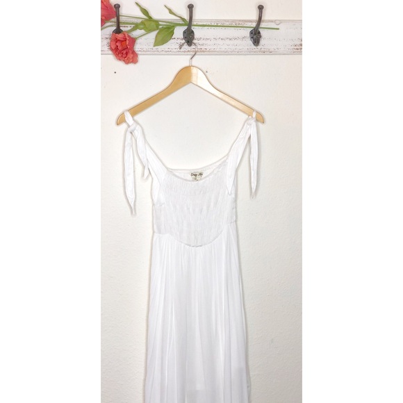 White Indigo Flowing Dress in White - Picture 3 of 5